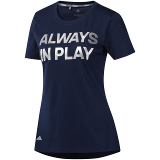 Adidas T-Shirt Graphic Always In Play Blau/Weiß Damen