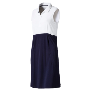 Puma Kleid Flow Dress Weiß-Dunkelblau Damen UK M