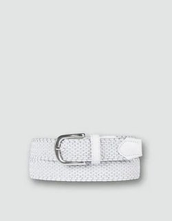 Alberto Golf Gürtel Geflochten Weiß-Silber Damen
