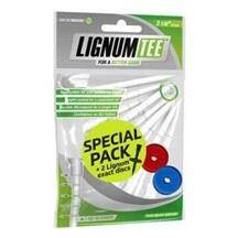 Lignum Tees 82mm 3 1/4" Weiß 10 Stück + 2 Boostringe