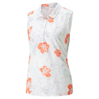 Puma Golf Polo Nassau Hot Coral Sleeveless Damen UK M