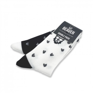 Beaver Golf Merino Golfsocken Schwarz/Weiß 40-43