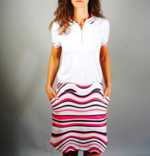 Coeurs de Cherie Golf Polo Bonbon Retro Weiß Damen EU L