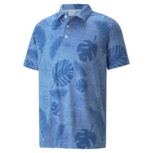 Puma Golf Polo Cloudspun Leaves n Flowers Kobaltblau Herren