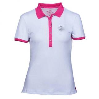 Girls Golf Polo  Glittering Golf Love  Weiß - Pink Damen