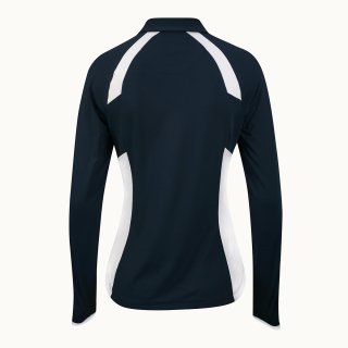 Penguin Golf Polo Long Sleeve Zip Color Block Navy / Weiß Damen