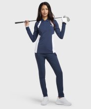 Penguin Golf Polo Long Sleeve Zip Color Block Navy / Weiß Damen
