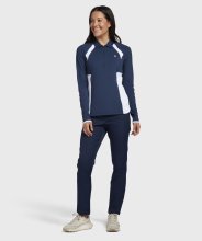 Penguin Golf Polo Long Sleeve Zip Color Block Navy / Weiß Damen