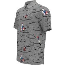 Penguin Golf Polo Oxford Polar Pete Print Grau Herren