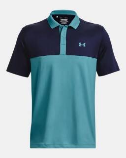Under Armour Golf Polo Performance 3.0 Blockfarben-Optik Blau / Türkis Herren