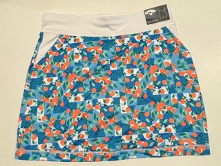 Callaway Skort Brilliant white Pfirsich Muster Damen UK M
