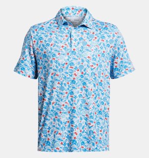 Under Armour Golfpolo Playoff 3.0 Printed Blau-Weiß Herren