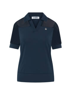 Penguin Golfpolo 1/2 Sleeve Mesh Blocked Navy Damen