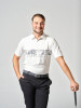 Mizuno Golf Polo Cali Stripe Weiß Herren
