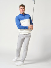 Mizuno Golf Layer Trace 1/4 Zip Weiß/Blau Herren