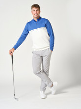Mizuno Golf Layer Trace 1/4 Zip Weiß/Blau Herren