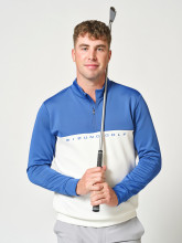 Mizuno Golf Layer Trace 1/4 Zip Weiß/Blau Herren