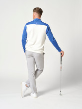 Mizuno Golf Layer Trace 1/4 Zip Weiß/Blau Herren