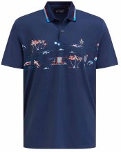 Penguin Golfpolo Resort Print Blau-Mehrfarbig Herren