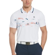 Penguin Golfpolo Resort Print Weiß-Mehrfarbig Herren