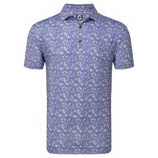 FootJoy Polo Primel Lisle Grau-Violett-Gemustert Herren