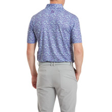 FootJoy Polo Primel Lisle Grau-Violett-Gemustert Herren