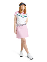 Abacus Golf Polo Simone Weiß-Rosa-Grün Damen