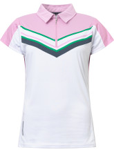 Abacus Golf Polo Simone Weiß-Rosa-Grün Damen