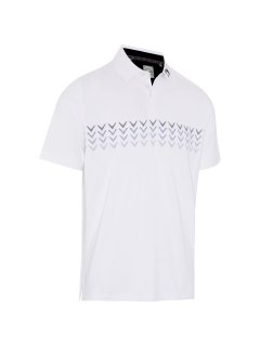 Callaway Golf Polo Chevron Block Print Weiß Herren M