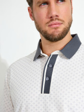 Abacus Golf Polo Dunsten Weiß-Grau Herren