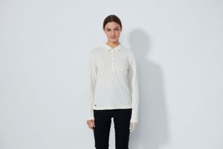 Daily Sports Langarmpolo Jaquard Graphic Beige Damen