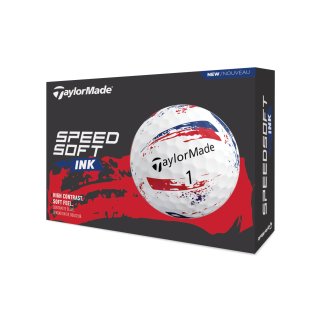 TaylorMade Golfball SpeedSoft Ink Blau/Rot 1 Dutzend