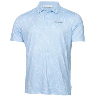 Calvin Klein Golf Polo CK Print Marble Hellblau Herren