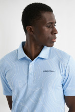 Calvin Klein Golf Polo CK Print Marble Hellblau Herren