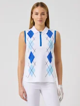 Daily Sports Golf Polo Argyle Sleeveless Weiß/Blau...