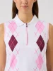 Daily Sports Golf Polo Argyle Sleeveless Weiß/Rot Damen