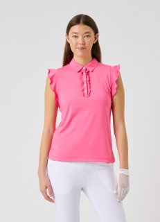 Daily Sports Golf Polo Frill Sleeveless Pink Damen