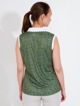 Abacus Golfpolo Victoria Drycool Sleeveless Grün-Gemustert Damen