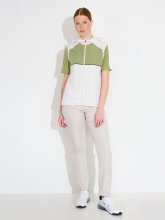 Abacus Windweste Lanark Beige-Oliv Damen