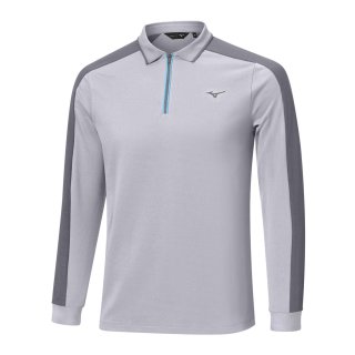Mizuno Langarmpolo Showdown Grau Herren
